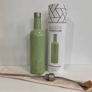 Brumate Winesulator and Straw Set Olive Green